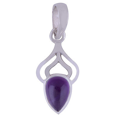 Beautifully Designed Amethyst Pear Shape 925 Sterling Solid Silver Pendant - R101486-2