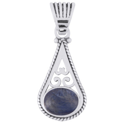 Stunning Twisted wire Around Kyanite Oval Shape 925 Sterling Solid Silver Pendant - R101490-4