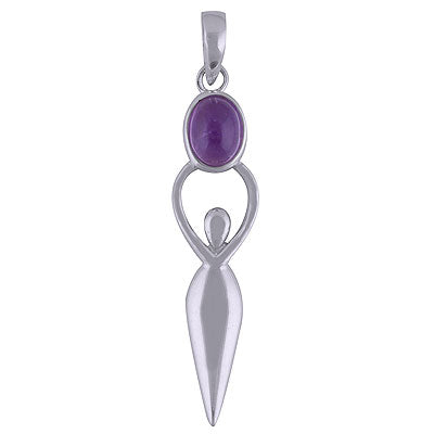 Stunning Human Motif Charm Around Amethyst Oval Shape 925 Sterling Solid Silver Pendant - R101498-1