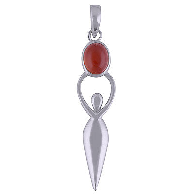 Stunning Human Motif Charm Around Carnelian Oval Shape 925 Sterling Solid Silver Pendant - R101498-15