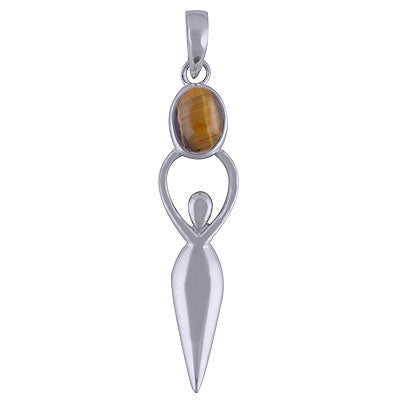 Stunning Human Motif Charm Around Tiger's Eye Oval Shape 925 Sterling Solid Silver Pendant - R101498-21