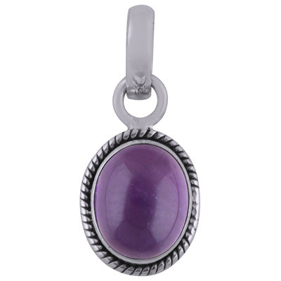 Alluring Twisted Wire work Around Amethyst Oval Shape 925 Sterling Solid Silver Pendant - R101515-41