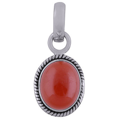 Alluring Twisted Wire work Around Carnelian Oval Shape 925 Sterling Solid Silver Pendant - R101515-47