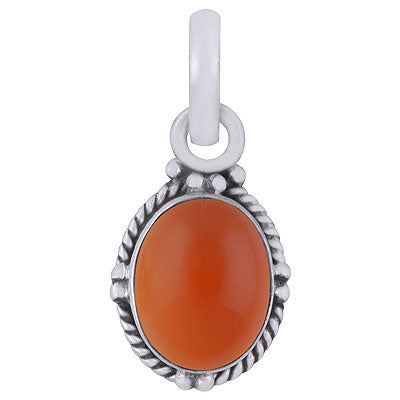 Beautiful Work Around Carnelian Oval Shape 925 Sterling Solid Silver Pendant - R101516-19