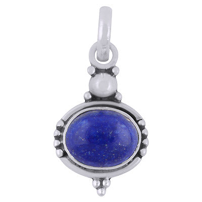 Handmade Lapis Oval Shape 925 Sterling Solid Silver Pendant - R101519-15
