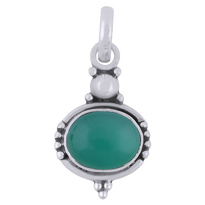Handmade Green Onyx Oval Shape 925 Sterling Solid Silver Pendant - R101519-21