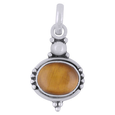 Handmade Tiger's Eye Oval Shape 925 Sterling Solid Silver Pendant - R101519-23