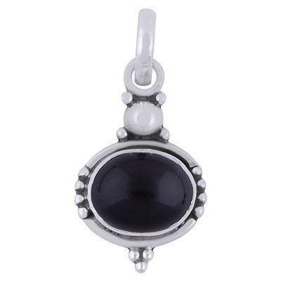 Handmade Black Onyx Oval Shape 925 Sterling Solid Silver Pendant - R101519-26