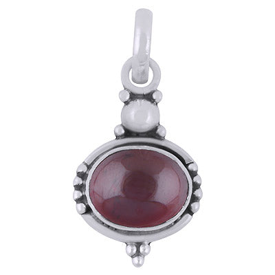 Handmade Garnet Oval Shape 925 Sterling Solid Silver Pendant - R101519-4