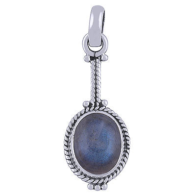 Gorgeous Twisted Wire Work Around Labradorite Oval Shape 925 Sterling Solid Silver Pendant - R101522-11