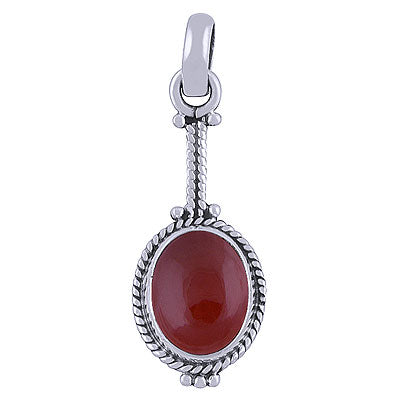 Gorgeous Twisted Wire Work Around Carnelian Oval Shape 925 Sterling Solid Silver Pendant - R101522-18