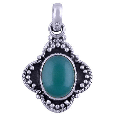 Green Onyx 925 Sterling Silver Pendant - R101524-11