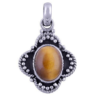 Tiger's Eye 925 Sterling Silver Pendant - R101524-13