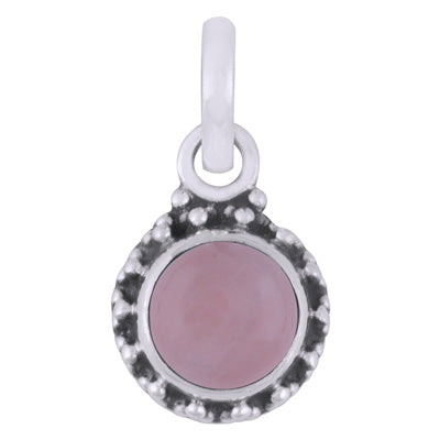 Gorgeous Rawa Work Around Rose Quartz Round Shape 925 Sterling Solid Silver Pendant - R101529-29