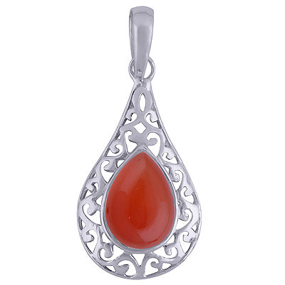Carnelian 925 Sterling Silver Pendant - R101534-20