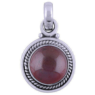 Gorgeous Twisted Wire & Rawa Work Around Garnet Round Shape 925 Sterling Solid Silver Pendant - R101535-4
