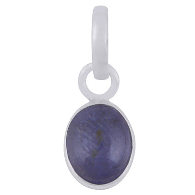 Plain Collet Natural Tanzanite Oval Shape 925 Sterling Solid Silver Pendant - R101542-14
