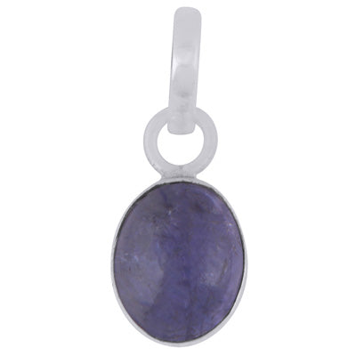 Plain Collet Natural Tanzanite Oval Shape 925 Sterling Solid Silver Pendant - R101542-15