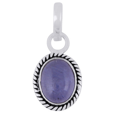 Authentic Wire Work Around Tanzanite Oval Shape 925 Sterling Solid Silver Pendant - R101544-14