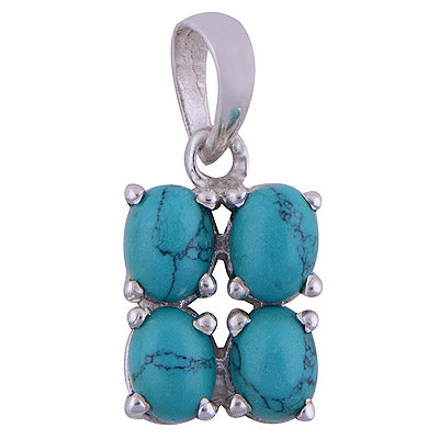 Turquoise 925 Sterling Silver Pendant - R101552-4