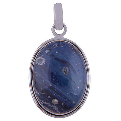 Blue Copper Slag 925 Sterling Silver Pendant - R101555-45