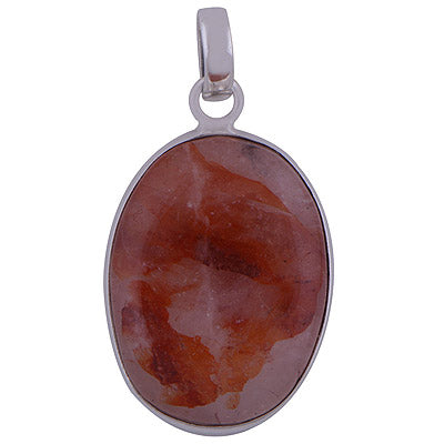 Red Hematite Quartz 925 Sterling Silver Pendant - R101572-92