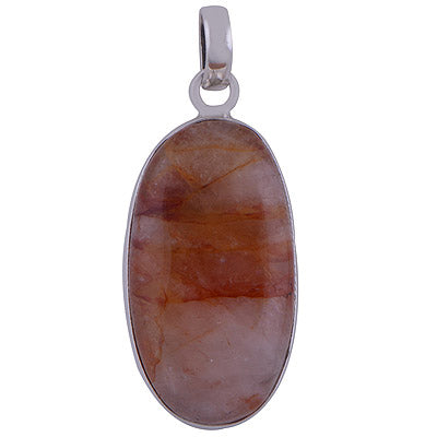 Red Hematite Quartz 925 Sterling Silver Pendant - R101572-96