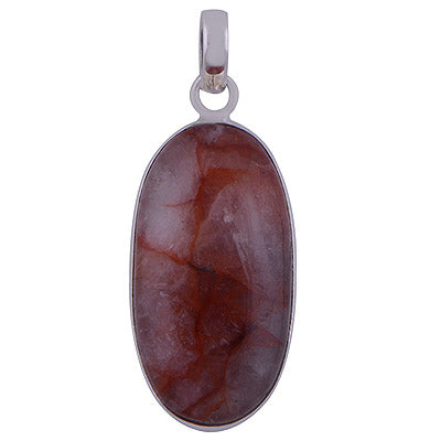 Red Hematite Quartz 925 Sterling Silver Pendant - R101572-97