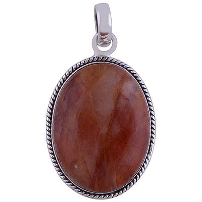 Red Hematite Quartz 925 Sterling Silver Pendant - R101574-61