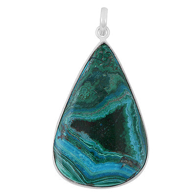 Beautiful Gemstone Azurite Pear Shape 925 Sterling Solid Silver Pendant - R101599-101