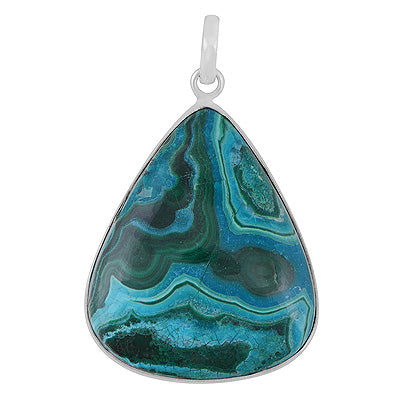 Beautiful Gemstone Azurite Pear Shape 925 Sterling Solid Silver Pendant - R101599-102