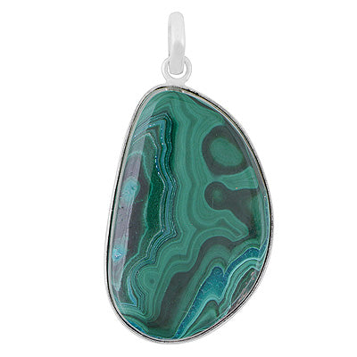 Beautiful Gemstone Azurite Fancy Shape 925 Sterling Solid Silver Pendant - R101599-108