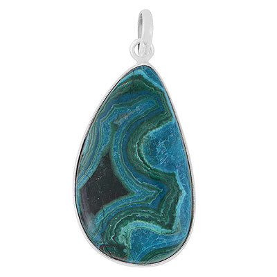 Beautiful Gemstone Azurite Fancy Shape 925 Sterling Solid Silver Pendant - R101599-109