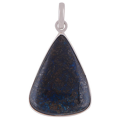 Beautiful Raw Gemstone Chrysocolla Pear Shape 925 Sterling Solid Silver Pendant - R101599-21