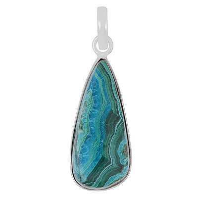 Beautiful Gemstone Azurite Pear Shape 925 Sterling Solid Silver Pendant - R101599-98