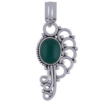 Green Onyx 925 Sterling Silver Pendant - R101603-34