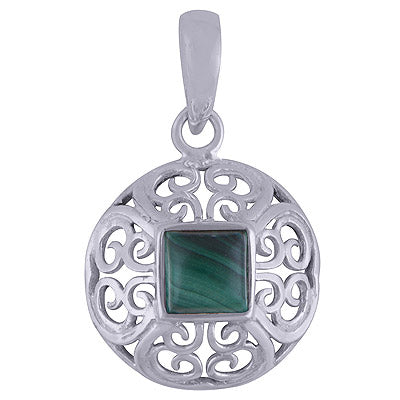 Malachite 925 Sterling Silver Pendant - R101623-29