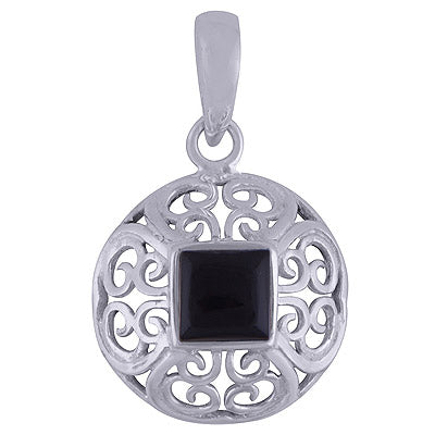Black Onyx 925 Sterling Silver Pendant - R101623-35