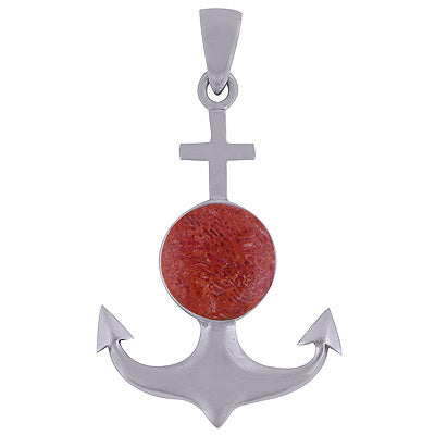 Coral 925 Sterling Silver Pendant - R101667-8