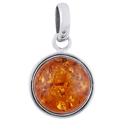 Gorgeous Gemstone Amber Round Shape 925 Sterling Solid Silver Pendants - R101698-7