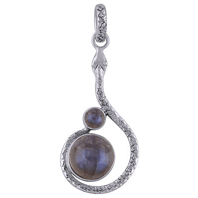 Gorgeous Snake work Around Labradorite Round Shape 925 Sterling Solid Silver Pendants - R101722-5