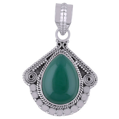 Green Onyx 925 Sterling Silver Pendant - R101743-7