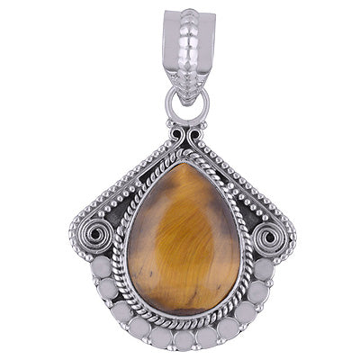 Tiger's Eye 925 Sterling Silver Pendant - R101743-8