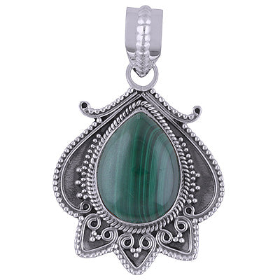 Malachite 925 Sterling Silver Pendant - R101744-9