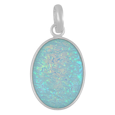 Alluring Plain Gemstone Bezel Opal Oval Shape 925 Sterling Solid Silver Pendant - R101749-3