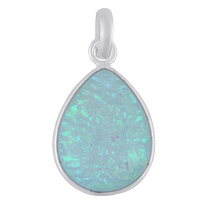 Alluring Plain Gemstone Bezel Opal Pear Shape 925 Sterling Solid Silver Pendant - R101749-4