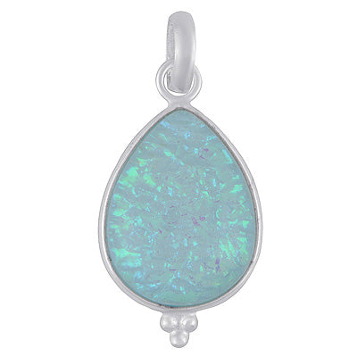 Minimal Rawa Work At Bottom Bezel Opal Pear Shape 925 Sterling Solid Silver Pendant - R101750-4