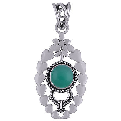 Green Onyx 925 Sterling Silver Pendant - R101767-6
