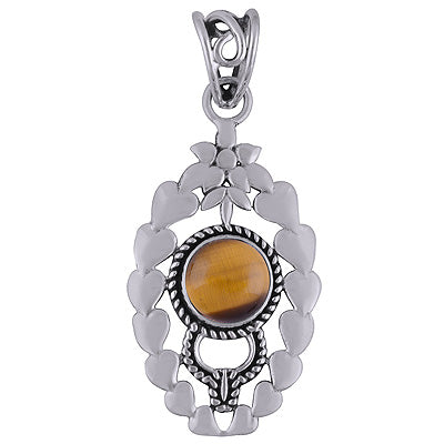 Tiger's Eye 925 Sterling Silver Pendant - R101767-7