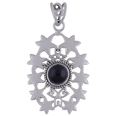 Black Onyx 925 Sterling Silver Pendant - R101769-11
